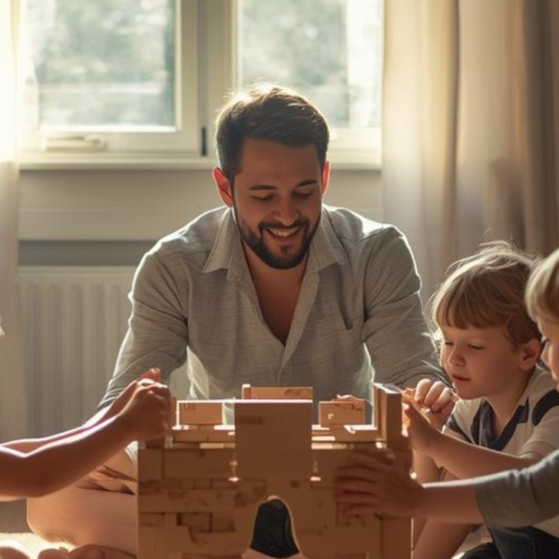 dad playing with kids fatherseve