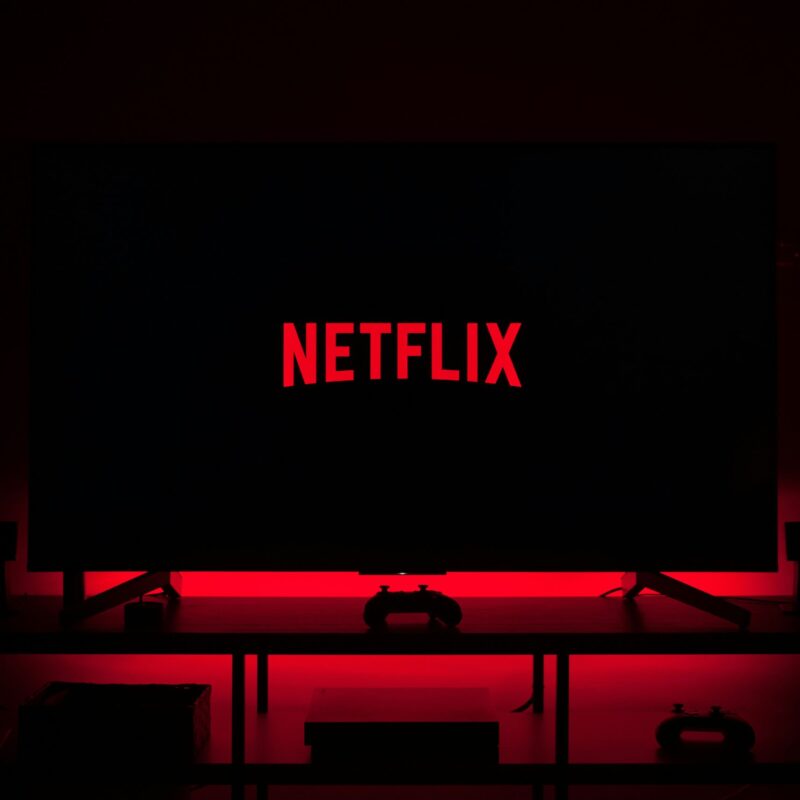 netflix logo on dark
